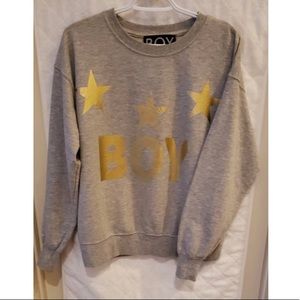 📌 Boy London Metallic Gold Stars Logo Sweatshirt